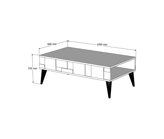 Conforama Mesa De Café Dminut Mesa De Centro Baja Revistero Para Sofá Estante De La Sala De Estar 105x60h38 Cm Nogal Y Antracita