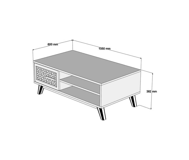 Conforama Mesa De Café Dmorgant Mesa De Centro Baja Revistero Para Sofá Estante De La Sala De Estar 105x60h38 Cm Nogal Y Blanco