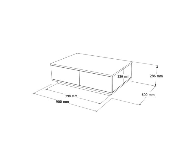 Conforama Mesa De Café Dnastasi Mesa De Centro Baja Revistero Para Sofá Estante De La Sala De Estar 90x60h29 Cm Roble Y Blanco
