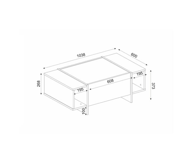 Conforama Mesa De Café Dpagliar Mesa De Centro Baja Revistero Para Sofá Estante De La Sala De Estar 104x60h37 Cm Negro Y Oro