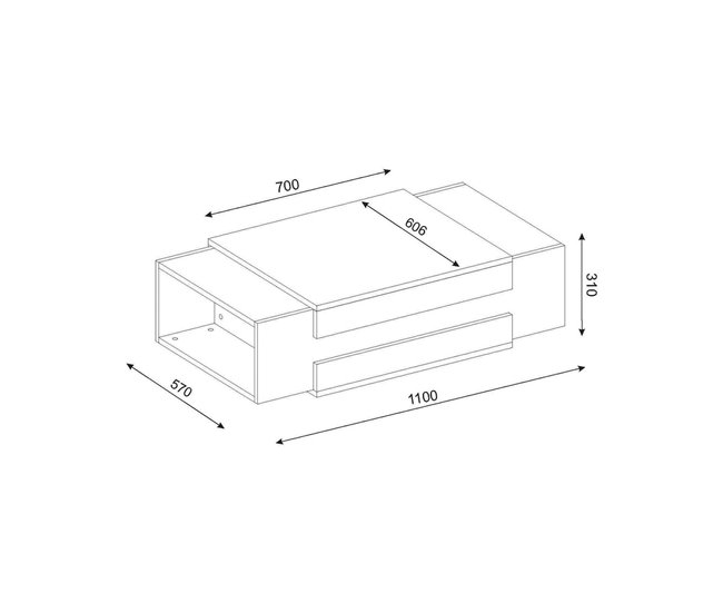 Conforama Mesa De Café Dpalomin Mesa De Centro Baja Revistero Para Sofá Estante De La Sala De Estar 110x57h31 Cm Blanco Y Nogal