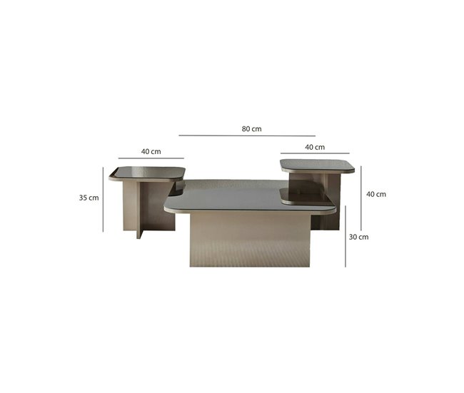 Conforama Mesa De Café Dpangraz Mesa De Centro Baja Revistero Para Sofá Estante De La Sala De Estar 80x80h40 Cm Gris Topo Y Ahumado