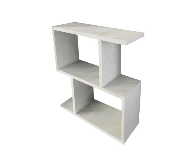 Conforama Mesa de café Dpezzell Mesa de centro baja Revistero para sofá Estante de la sala de estar 50x18h55 cm Blanco