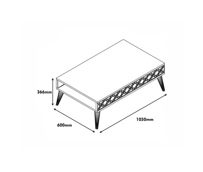 Conforama Mesa De Café Dpiant Mesa De Centro Baja Revistero Para Sofá Estante De La Sala De Estar 105x60h37 Cm Nogal Y Blanco