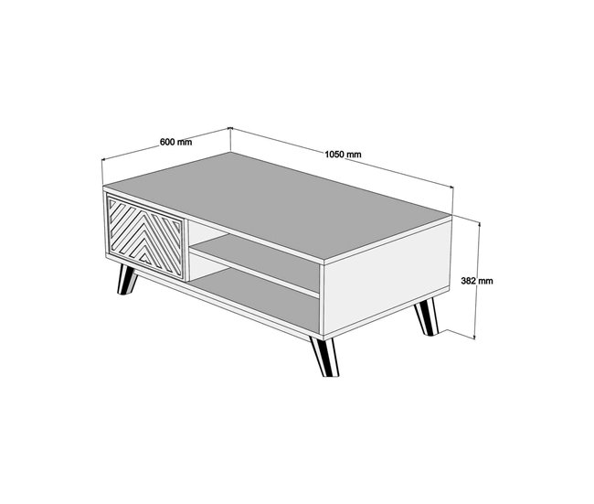 Conforama Mesa De Café Dpratell Mesa De Centro Baja Revistero Para Sofá Estante De La Sala De Estar 105x60h38 Cm Nogal Y Blanco