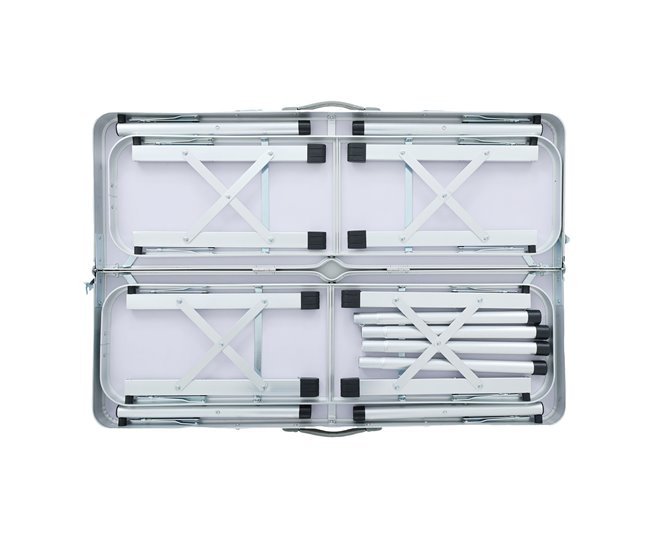 Conforama Mesa De Camping ROI Con 2 Bancos Plegables En Color Gris