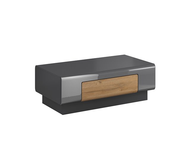 Conforama Mesa de centro 1 cajón Jules Gris y Madera