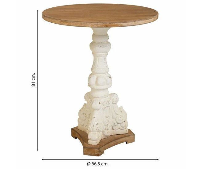 Conforama Mesa De Centro Alexandra House Living Blanco Madera De Abeto Madera MDF 66 X 81 X 66 Cm