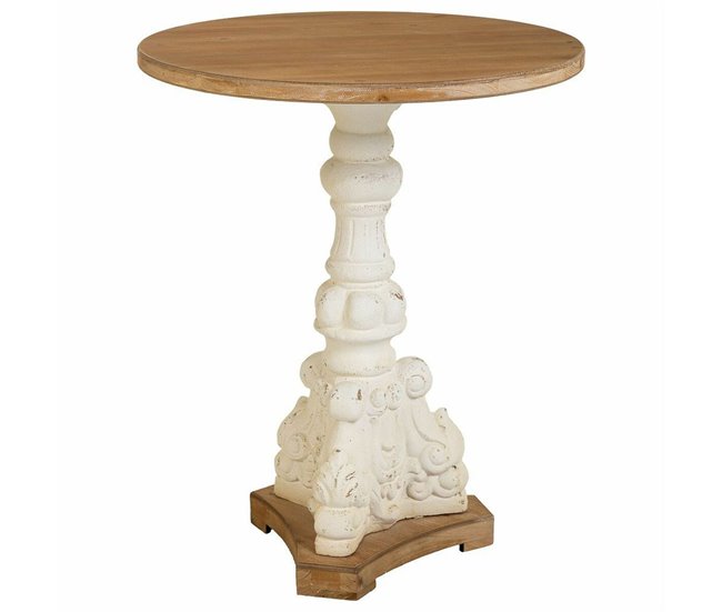 Conforama Mesa de Centro Alexandra House Living Blanco Madera de abeto Madera MDF 66 x 81 x 66 cm