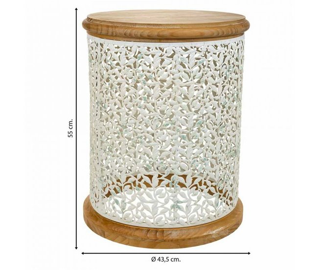 Conforama Mesa De Centro Alexandra House Living Marrón Metal Madera De Abeto Madera MDF 43 X 55 X 43 Cm