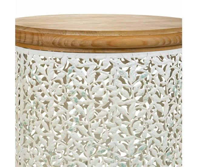 Conforama Mesa De Centro Alexandra House Living Marrón Metal Madera De Abeto Madera MDF 43 X 55 X 43 Cm