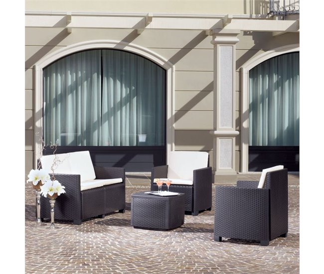 Conforama Mesa De Centro-baúl De Exterior Kilu Antracita 53 X 40 X Cm