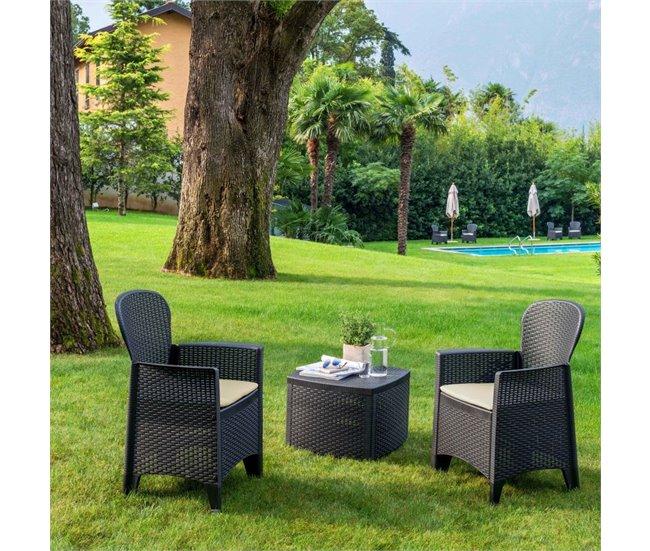 Conforama Mesa De Centro-baúl De Exterior Kilu Antracita 53 X 40 X Cm