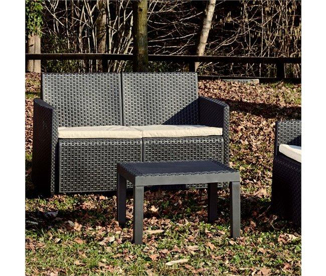 Conforama Mesa De Centro De Exterior Nua Antracita 46 X 40 X Cm