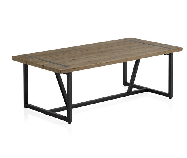 Conforama Mesa De Centro De Metal Con Sobre De Madera