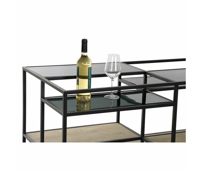 Conforama Mesa De Centro DKD Home Decor 8424001787234 Negro Multicolor Natural Madera Metal Espejo 120 X 60 X 50 Cm