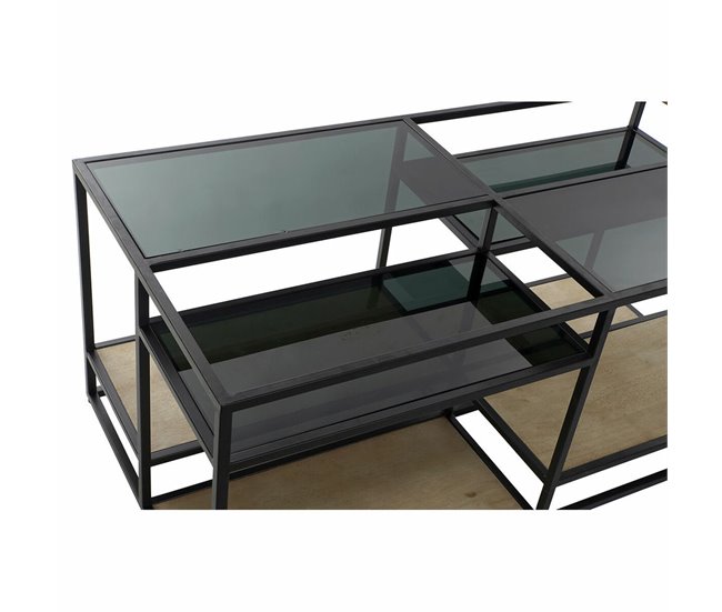 Conforama Mesa De Centro DKD Home Decor 8424001787234 Negro Multicolor Natural Madera Metal Espejo 120 X 60 X 50 Cm