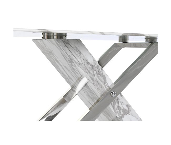 Conforama Mesa De Centro DKD Home Decor Cristal Acero 120 X 60 X 42 Cm