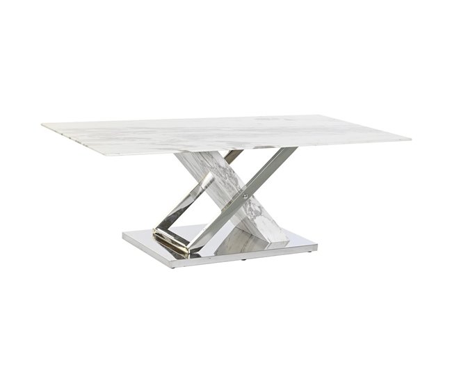 Conforama Mesa de Centro DKD Home Decor Cristal Acero 120 x 60 x 42 cm