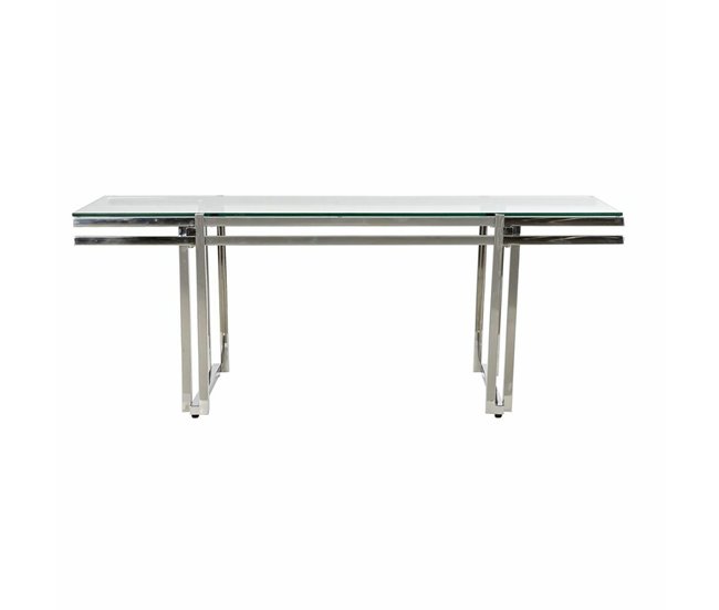 Conforama Mesa De Centro DKD Home Decor Cristal Acero Inoxidable (120 X 60 X 45 Cm)