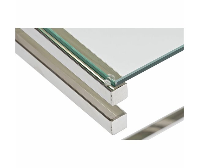 Conforama Mesa De Centro DKD Home Decor Cristal Acero Inoxidable (120 X 60 X 45 Cm)