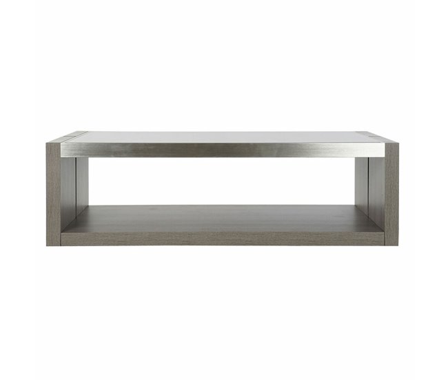 Conforama Mesa De Centro DKD Home Decor Cristal Aluminio Roble Cristal Templado (120 X 60 X 37 5 Cm)