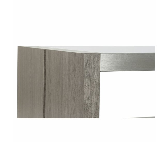 Conforama Mesa De Centro DKD Home Decor Cristal Aluminio Roble Cristal Templado (120 X 60 X 37 5 Cm)