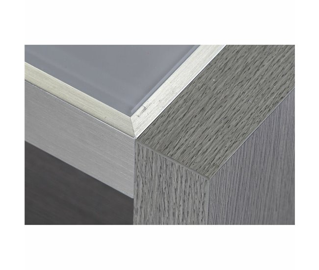 Conforama Mesa De Centro DKD Home Decor Cristal Aluminio Roble Cristal Templado (120 X 60 X 37 5 Cm)