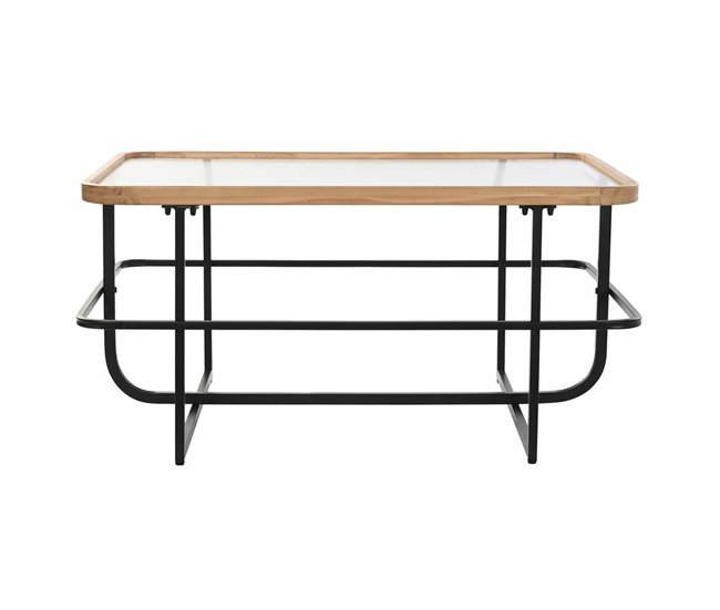 Conforama Mesa De Centro DKD Home Decor Cristal Metal (90 X 60 X 46 Cm)