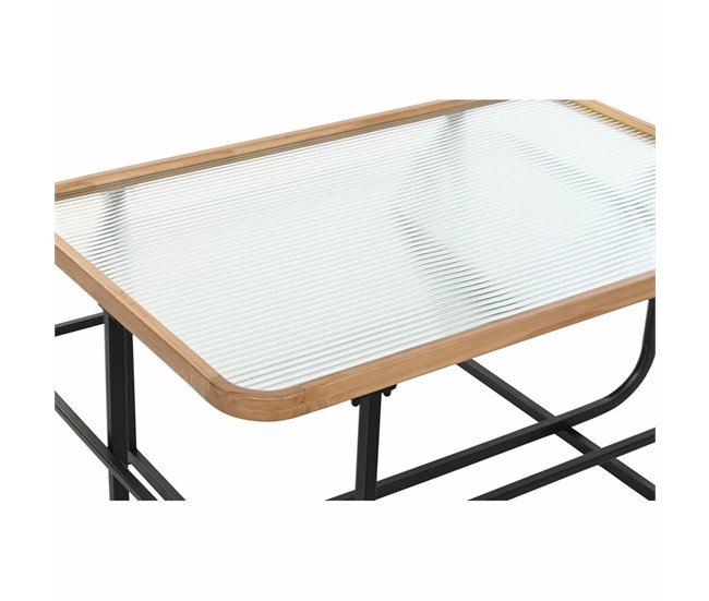 Conforama Mesa De Centro DKD Home Decor Cristal Metal (90 X 60 X 46 Cm)