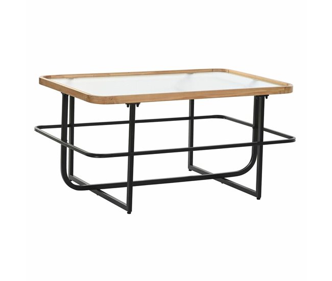 Conforama Mesa de Centro DKD Home Decor Cristal Metal (90 x 60 x 46 cm)