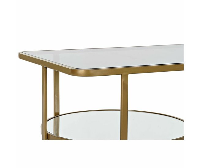 Conforama Mesa De Centro DKD Home Decor Metal Cristal 90 X 50 X 35 Cm
