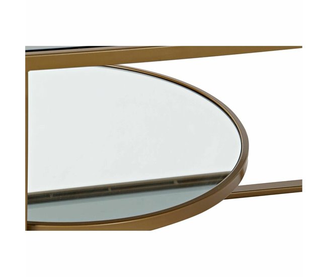 Conforama Mesa De Centro DKD Home Decor Metal Cristal 90 X 50 X 35 Cm