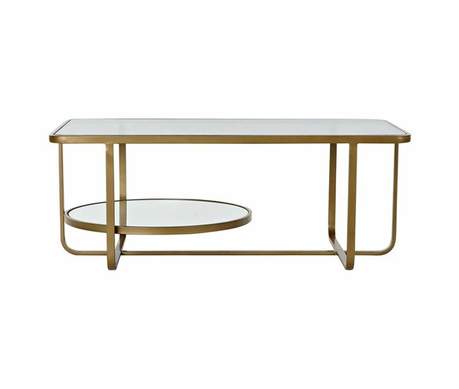 Conforama Mesa de Centro DKD Home Decor Metal Cristal 90 x 50 x 35 cm