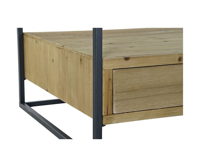 Conforama Mesa De Centro DKD Home Decor Metal Cristal Abeto (120 X 60 X 40 Cm)