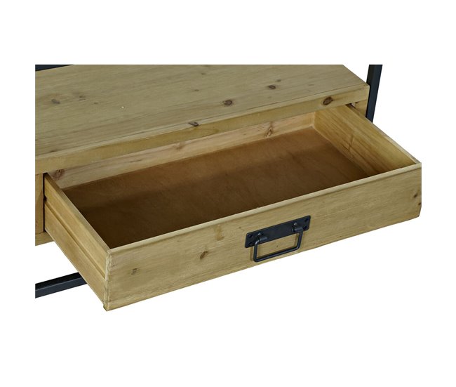 Conforama Mesa De Centro DKD Home Decor Metal Cristal Abeto (120 X 60 X 40 Cm)