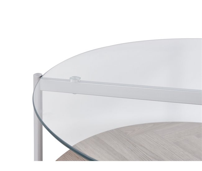 Conforama Mesa De Centro Hierro Enchapado Plateado LOVELL