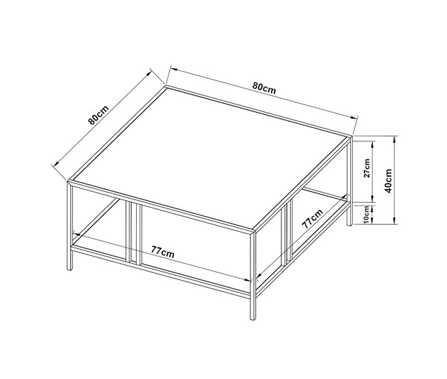 Conforama Mesa De Centro Kumlinge Cuadrada 40x80x80 Cm - Blanco [en.casa]