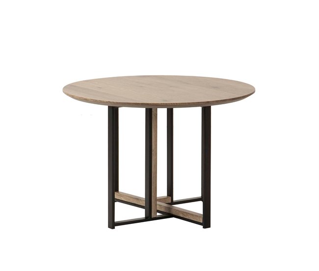 Conforama Mesa De Centro Mdf Metal Vinilo 60x60x40 Cm