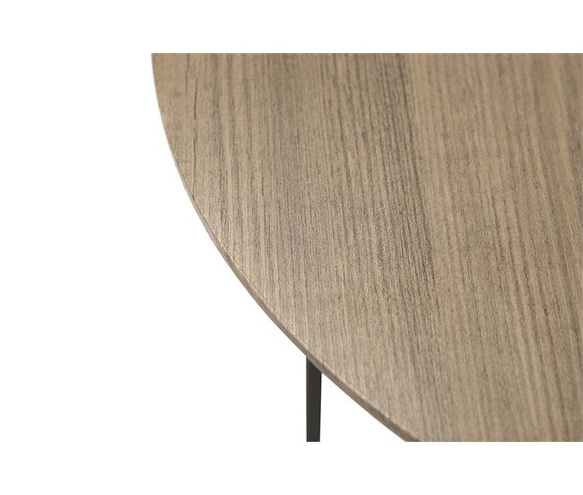 Conforama Mesa De Centro Mdf Metal Vinilo 60x60x40 Cm