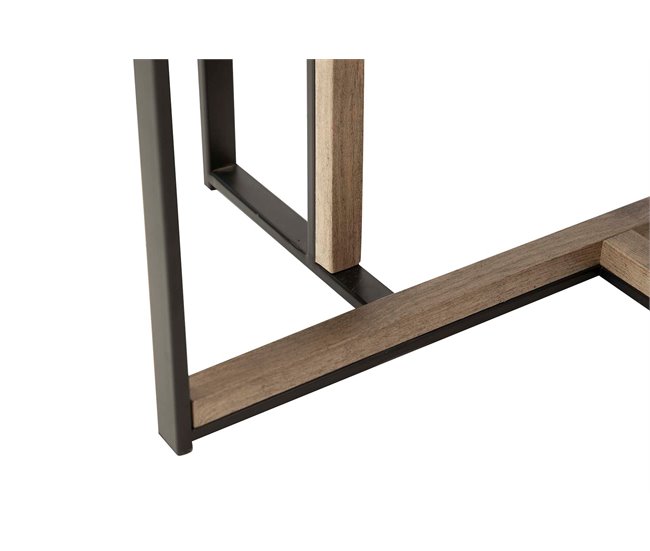 Conforama Mesa De Centro Mdf Metal Vinilo 60x60x40 Cm