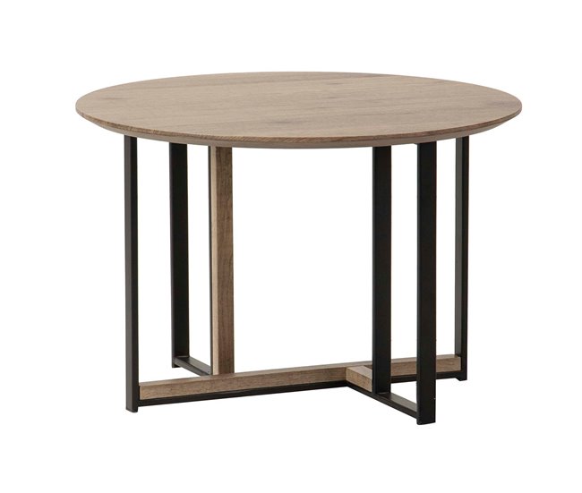 Conforama Mesa De Centro Mdf Metal Vinilo 60x60x40 Cm