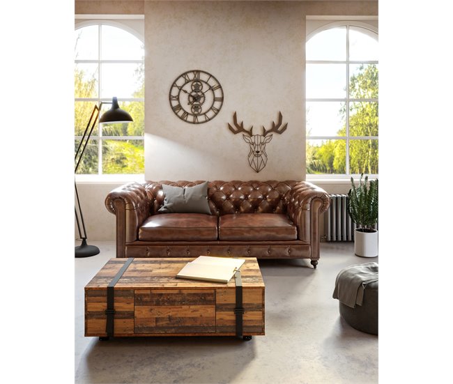 Conforama Mesa De Centro NELLEKE Vintage Antiguo 110x35x60cm