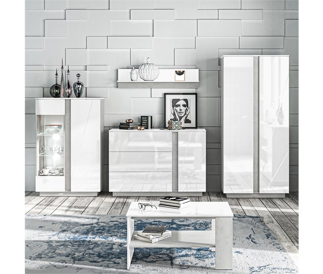Conforama Mesa De Centro Orion Blanca Y Efecto Concreto