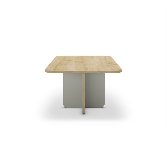 Conforama Mesa De Centro Rectangular HILLARY Roble Y Verde