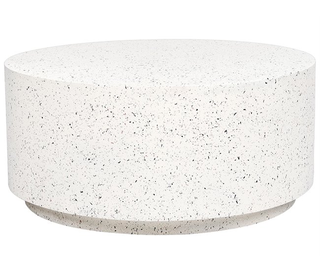 Conforama Mesa de centro redonda efecto terrazo blanco TREZZO