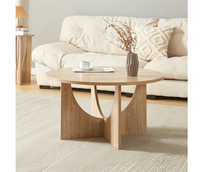 Conforama Mesa De Centro Rindal 80x41 5 Cm - Efecto Roble [en.casa]