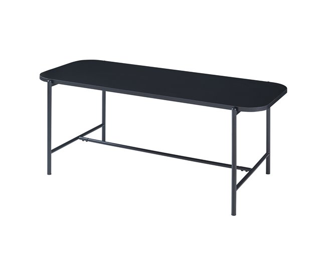 Conforama Mesa de centro Samnanger acero aglomerado 110x50x45cm - Negro [en.casa]