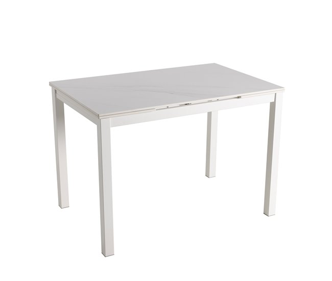 Conforama Mesa De Cocina DIAMOND II Extensible Cerámica 110/170x70cm Blanca