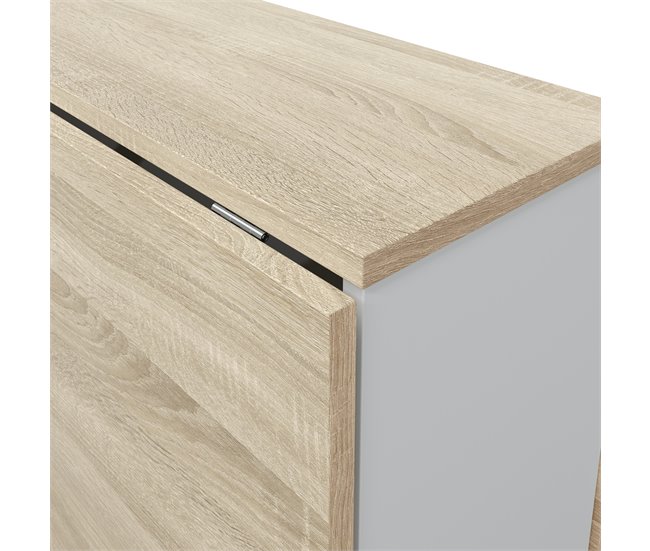 Conforama Mesa De Cocina ETNA Extensible DM 77x31/140cm Natural Y Blanco